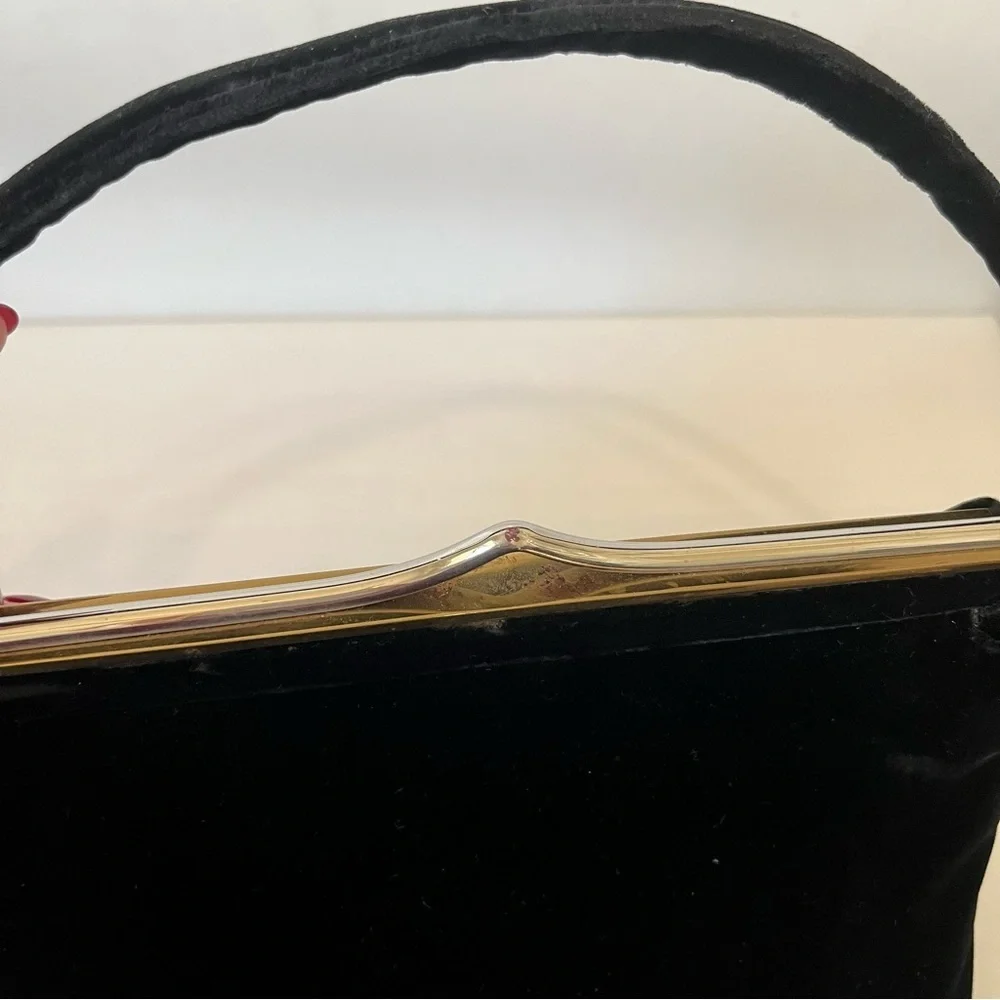 Vintage Garay Black Velvet Pocketbook Retro 60’s